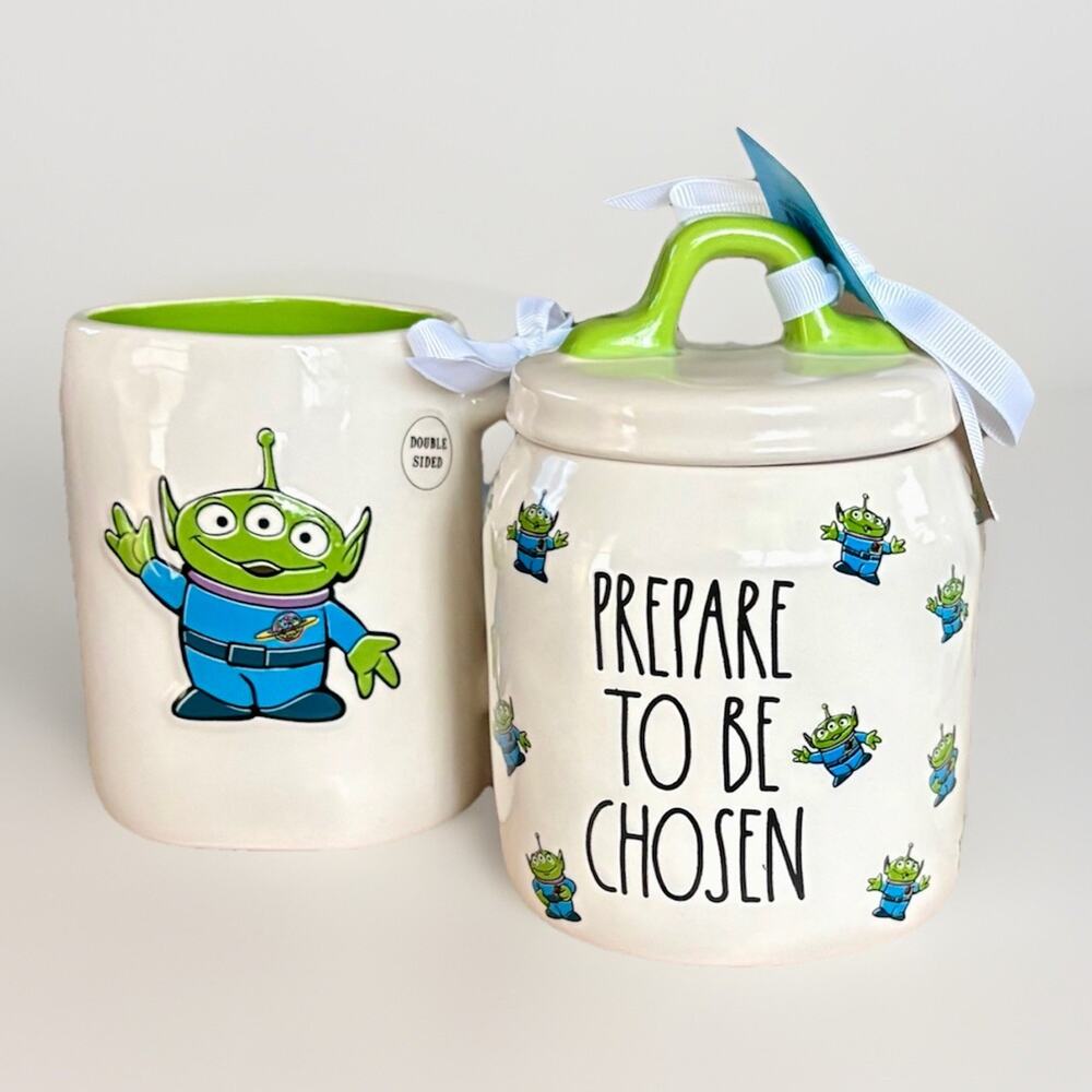 RAE DUNN TOY STORY Prepare 2B Chosen Claw Alien Mug Canister Storage Jar Lid NWT